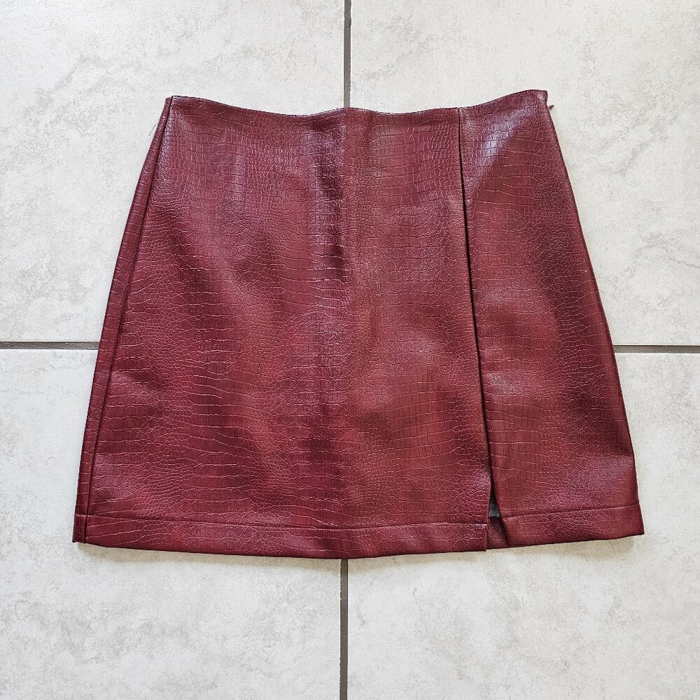 BRAND NEW Bold Elements x Ally Brooke Womens Faux Leather High Rise A-Line Skirt